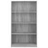 Harmaa kirjahylly Loaes 80x24x142cm (4-kerroksinen, puinen)