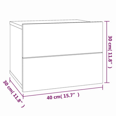 Yöpöydät 2 kpl savutammi 40x30x30 cm tekninen puu