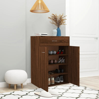 Kenkäkaappi ruskea tammi 60x35x84 cm tekninen puu