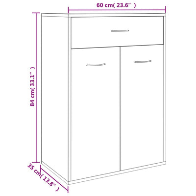 Kenkäkaappi ruskea tammi 60x35x84 cm tekninen puu