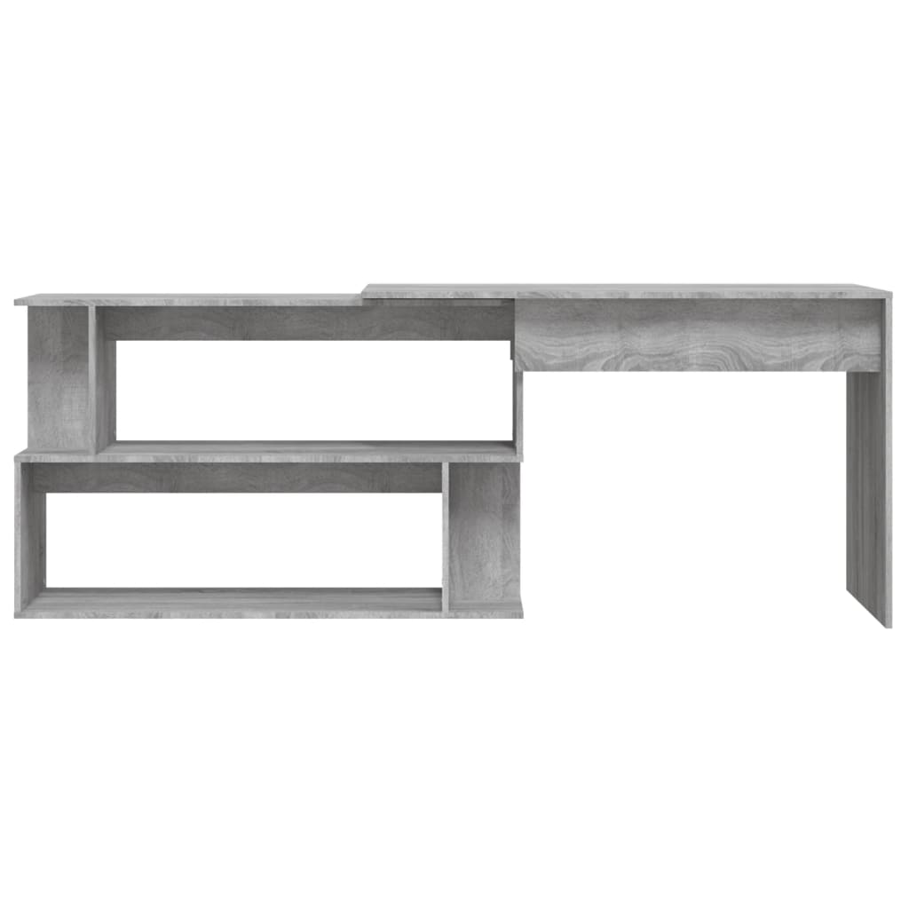 Harmaa kulmatyöpöytä Helviga 200x50x76cm (puinen)