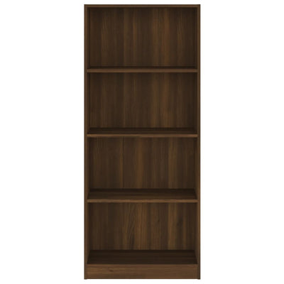 4-kerroksinen Kirjahylly ruskea tammi 60x24x142 cm tekninen puu