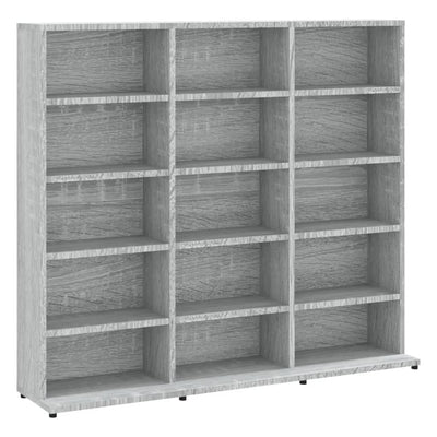 CD-hylly harmaa Sonoma 102x23x89,5 cm tekninen puu