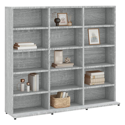 CD-hylly harmaa Sonoma 102x23x89,5 cm tekninen puu
