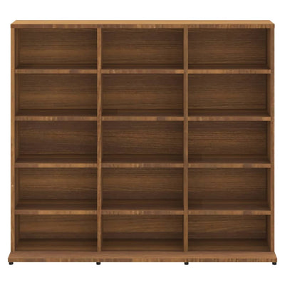 CD-hylly ruskea tammi 102x23x89,5 cm tekninen puu