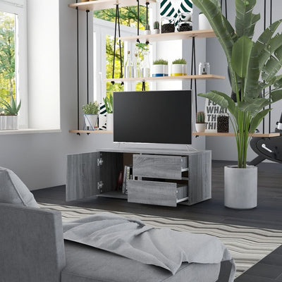 TV-taso harmaa Sonoma 80x34x36 cm tekninen puu