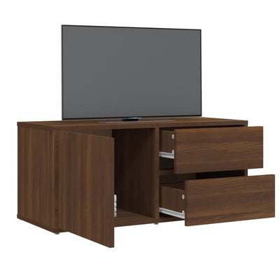 TV-taso ruskea tammi 80x34x36 cm tekninen puu