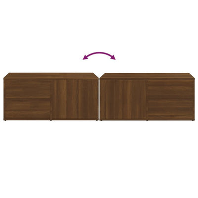 TV-taso ruskea tammi 80x34x36 cm tekninen puu