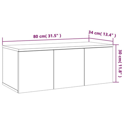 TV-taso harmaa Sonoma 80x34x30 cm tekninen puu