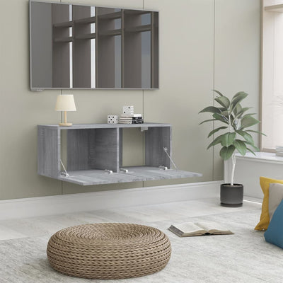 TV-seinäkaappi harmaa Sonoma 80x30x30 cm tekninen puu