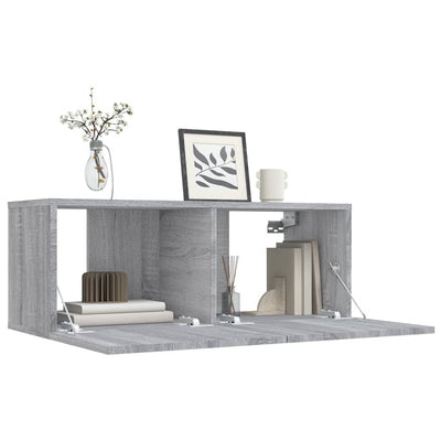 TV-seinäkaappi harmaa Sonoma 80x30x30 cm tekninen puu