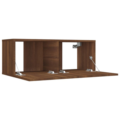 TV-seinäkaappi ruskea tammi 80x30x30 cm tekninen puu