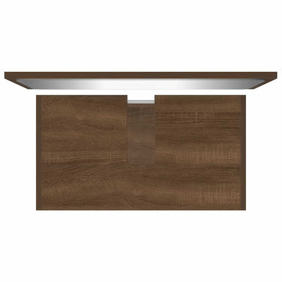 Ruskea kylpyhuoneen kalustesarja Sinigalia (tammi puinen)