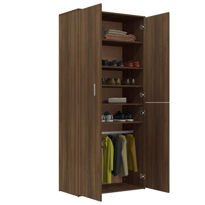 Kenkäteline ruskea tammi 80x39x178 cm tekninen puu