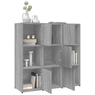 Kirjahylly harmaa Sonoma 90x30x90 cm tekninen puu