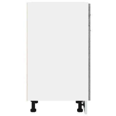 Harmaa alakaappi laatikolla Pompilas 30x46x81,5cm (puinen)