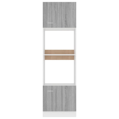 Kaappi mikroaaltouunille harmaa Sonoma 60x57x207cm tekninen puu