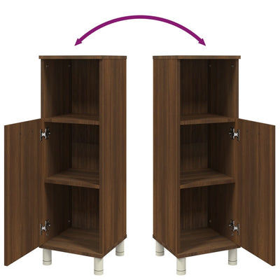 Ruskea tammi kylpyhuoneen kaappi Alecolina 30x30x95cm (puinen)