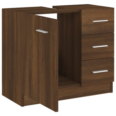 Allaskaappi ruskea tammi 63x30x54 cm tekninen puu