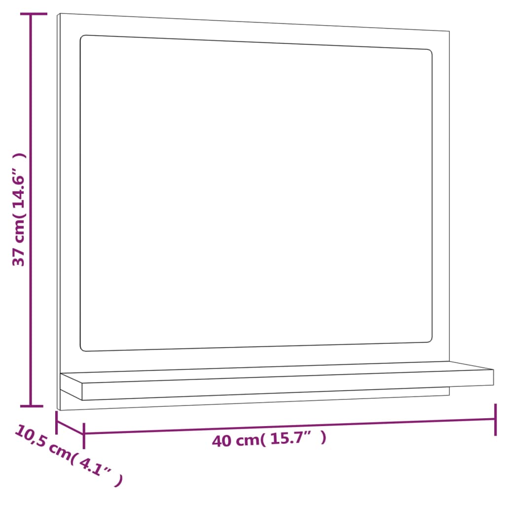 Savutammi kylpyhuoneen peili Jiiajing 40x10,5x37cm (puinen)