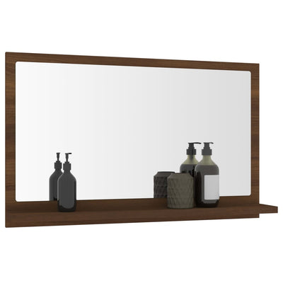 Kylpyhuoneen peili ruskea tammi 60x10,5x37 cm tekninen puu