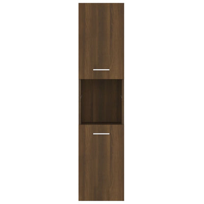 Kylpyhuoneen kaappi ruskea tammi 30x30x130 cm lastulevy