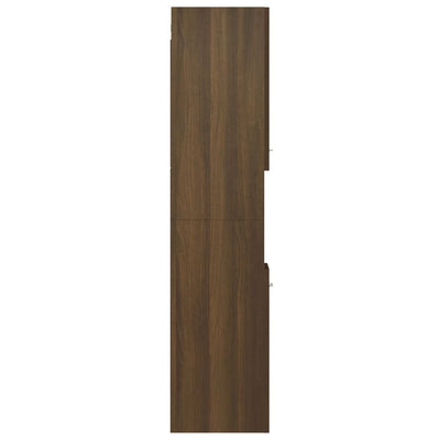 Kylpyhuoneen kaappi ruskea tammi 30x30x130 cm lastulevy