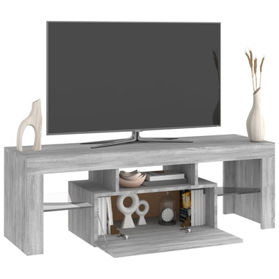 TV-taso LED-valoilla harmaa Sonoma 120x35x40 cm