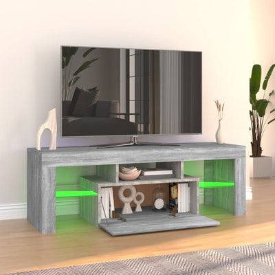TV-taso LED-valoilla harmaa Sonoma 120x35x40 cm