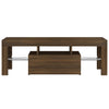 TV-taso LED-valoilla ruskea tammi 120x35x40 cm