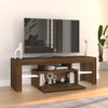 TV-taso LED-valoilla ruskea tammi 120x35x40 cm