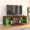 TV-taso LED-valoilla ruskea tammi 120x35x40 cm