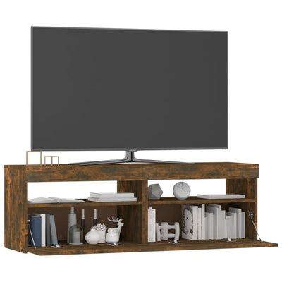 TV-taso LED-valoilla savutammi 120x35x40 cm
