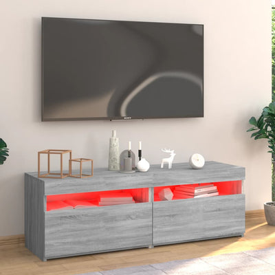 TV-taso LED-valoilla harmaa Sonoma 120x35x40 cm