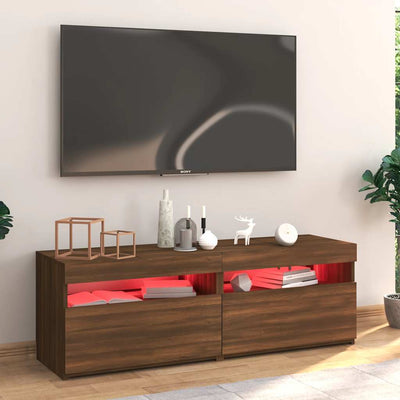 Ruskea tammi tv-taso led-valoilla Noela 120x35x40cm