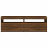 TV-taso LED-valoilla ruskea tammi 120x35x40 cm