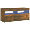 TV-taso LED-valoilla savutammi 90x35x40 cm