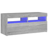 TV-taso LED-valoilla harmaa Sonoma 90x35x40 cm