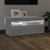 TV-taso LED-valoilla harmaa Sonoma 90x35x40 cm