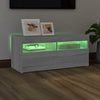 TV-taso LED-valoilla harmaa Sonoma 90x35x40 cm