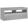 TV-taso LED-valoilla harmaa Sonoma 90x35x40 cm