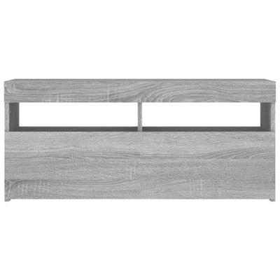 TV-taso LED-valoilla harmaa Sonoma 90x35x40 cm