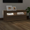 TV-taso LED-valoilla ruskea tammi 90x35x40 cm