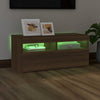 TV-taso LED-valoilla ruskea tammi 90x35x40 cm