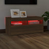 TV-taso LED-valoilla ruskea tammi 90x35x40 cm