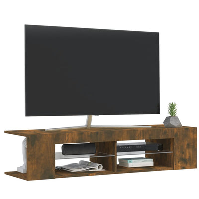 TV-taso LED-valoilla savutammi 135x39x30 cm
