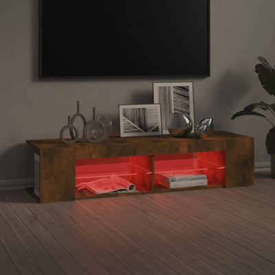 TV-taso LED-valoilla savutammi 135x39x30 cm