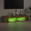 TV-taso LED-valoilla savutammi 135x39x30 cm