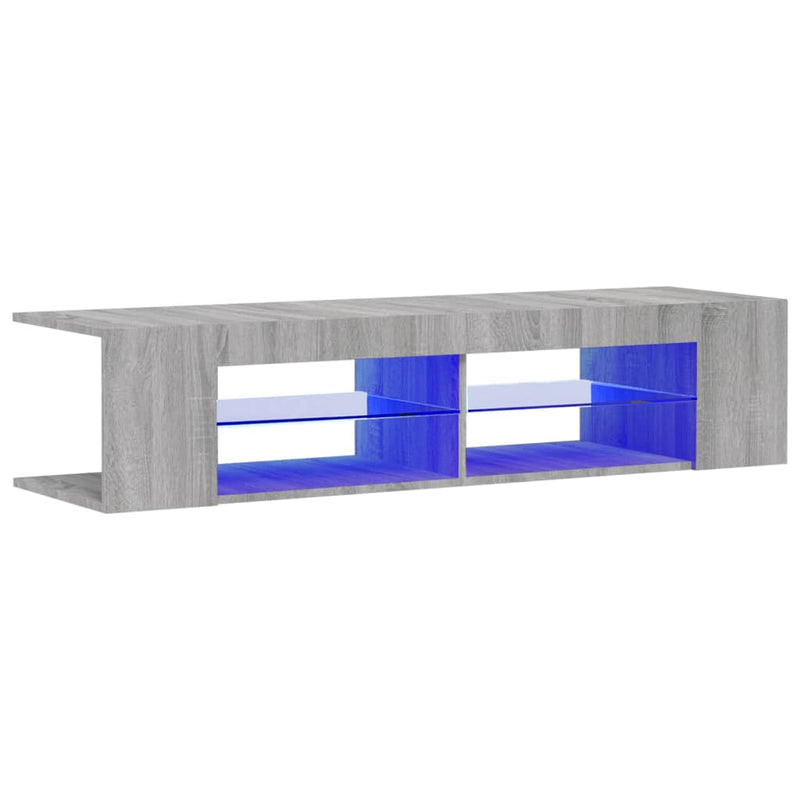 Harmaa tv-taso led-valoilla Christelle 135x39x30cm (sonoma)