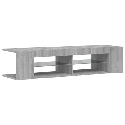 TV-taso LED-valoilla harmaa Sonoma 135x39x30 cm